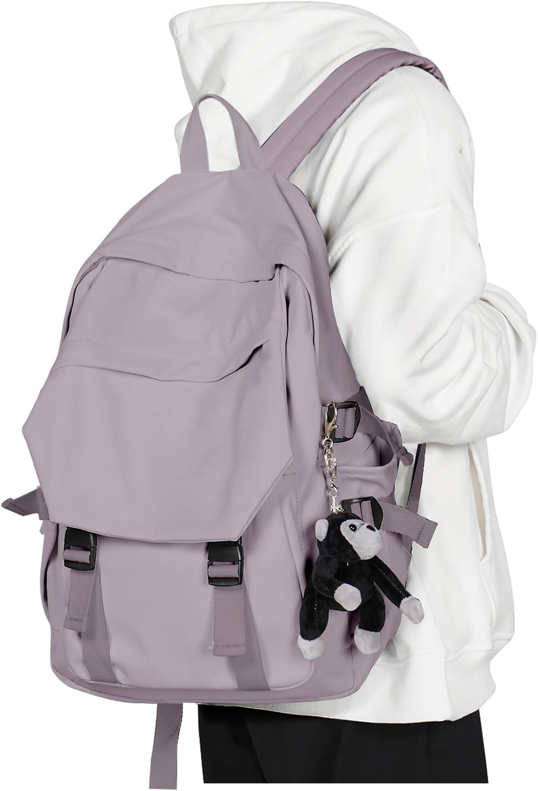 coowoz College Backpack Waterproof Black College Bags For Women Lightweight Travel Rucksack Casual Daypack Laptop Backpacks For Men Women(Pink Purple)