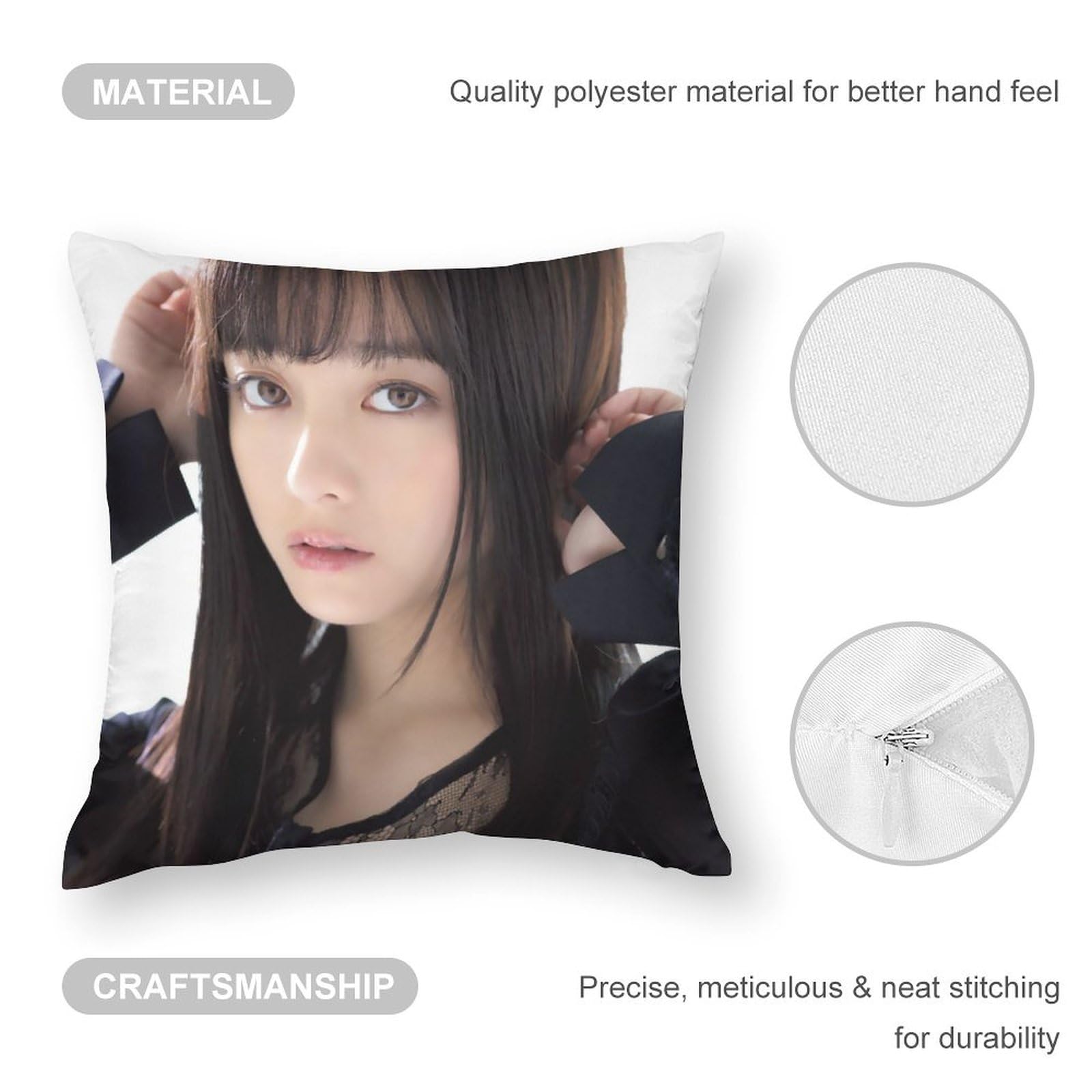 Amazon｜橋本環奈 枕カバー 抱き枕カバー 正方形 枕カバー クッション