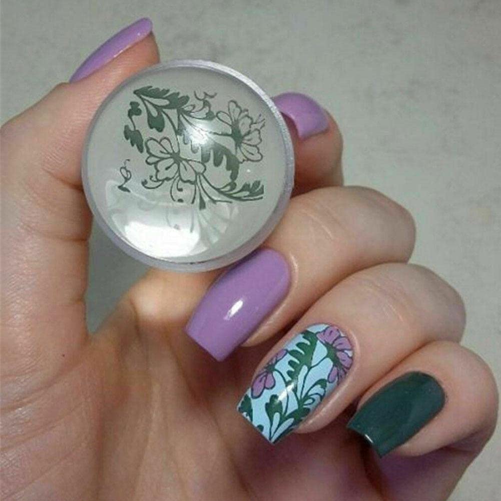 Kit estampado uñas silicona transparente raspador, estampado de gelatina silicona suave decoración uñas, plantilla transparente sellar uñas, herramientas manicura hacer uñas francesas rápidamente