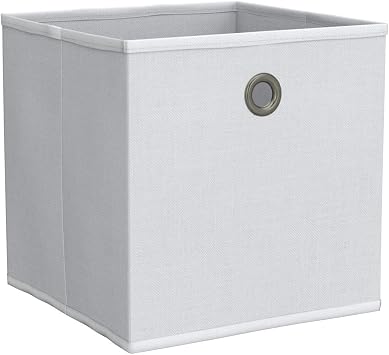 Home Source Foldable Storage Boxes - 4-Piece Canvas Storage Cube Set in Cream