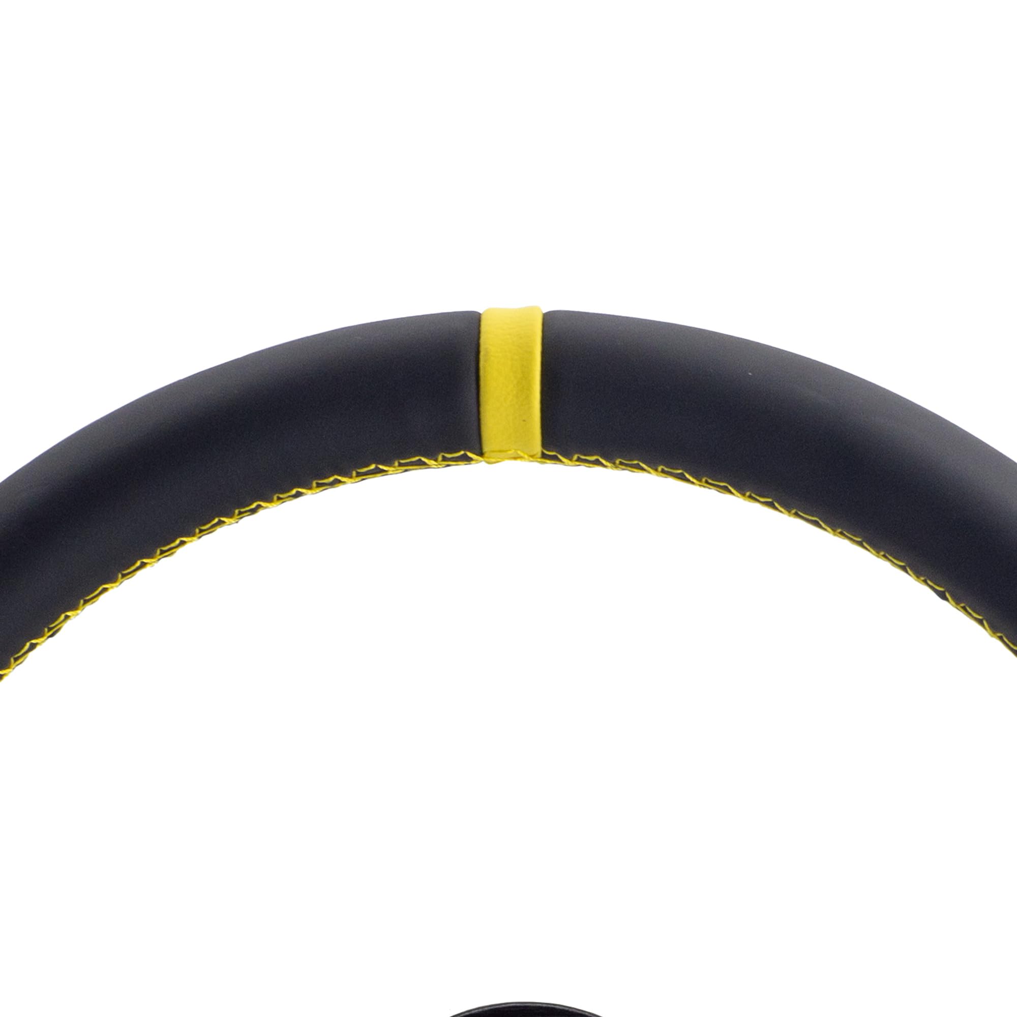 Volante Sportivo Simoni Racing SPEC - Diametro 350mm, Eco-pelle Nera Con Inserti Gialli - Universale Per Auto