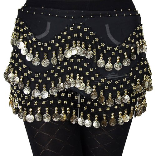 Pañuelo Danza Del Vientre Cinturón Múltiples Talla Unica Negro