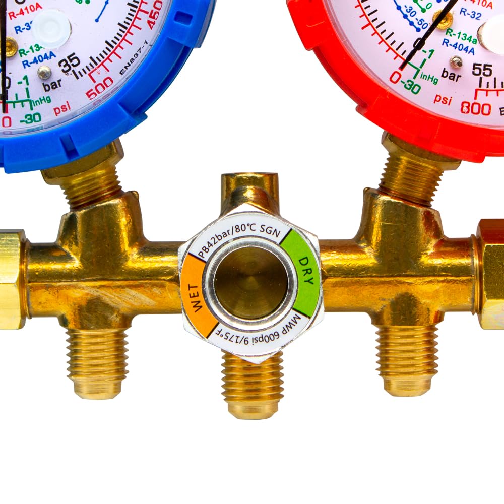 Split Ralerfresh RS organisches Kühlgas für Klimaanlagen, entspricht 950 g, Ersatz für R410, R32, R407 und R22 (Flasche + 2-Wege-Manometer + Schläuche + Adapter)