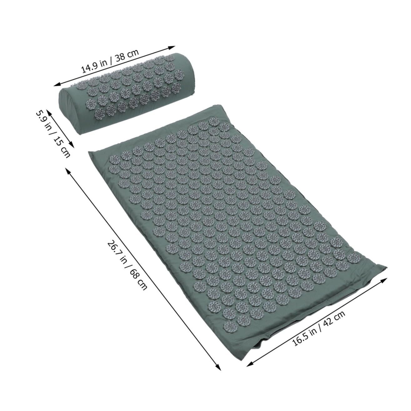 VALICLUD Juego de 2 Esterillas de Masaje de Acupresión con Almohada, Material de Algodón y Abs, Ligeras, Lavables Bolsa para Yoga y Relajación