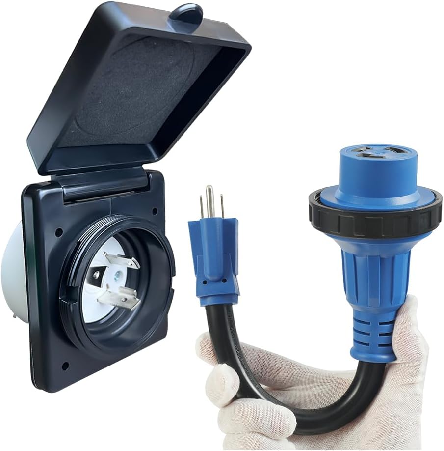 30 Amp RV Outlet to 15 Amp 110 Volt Standard Household Plug and 30 Amp