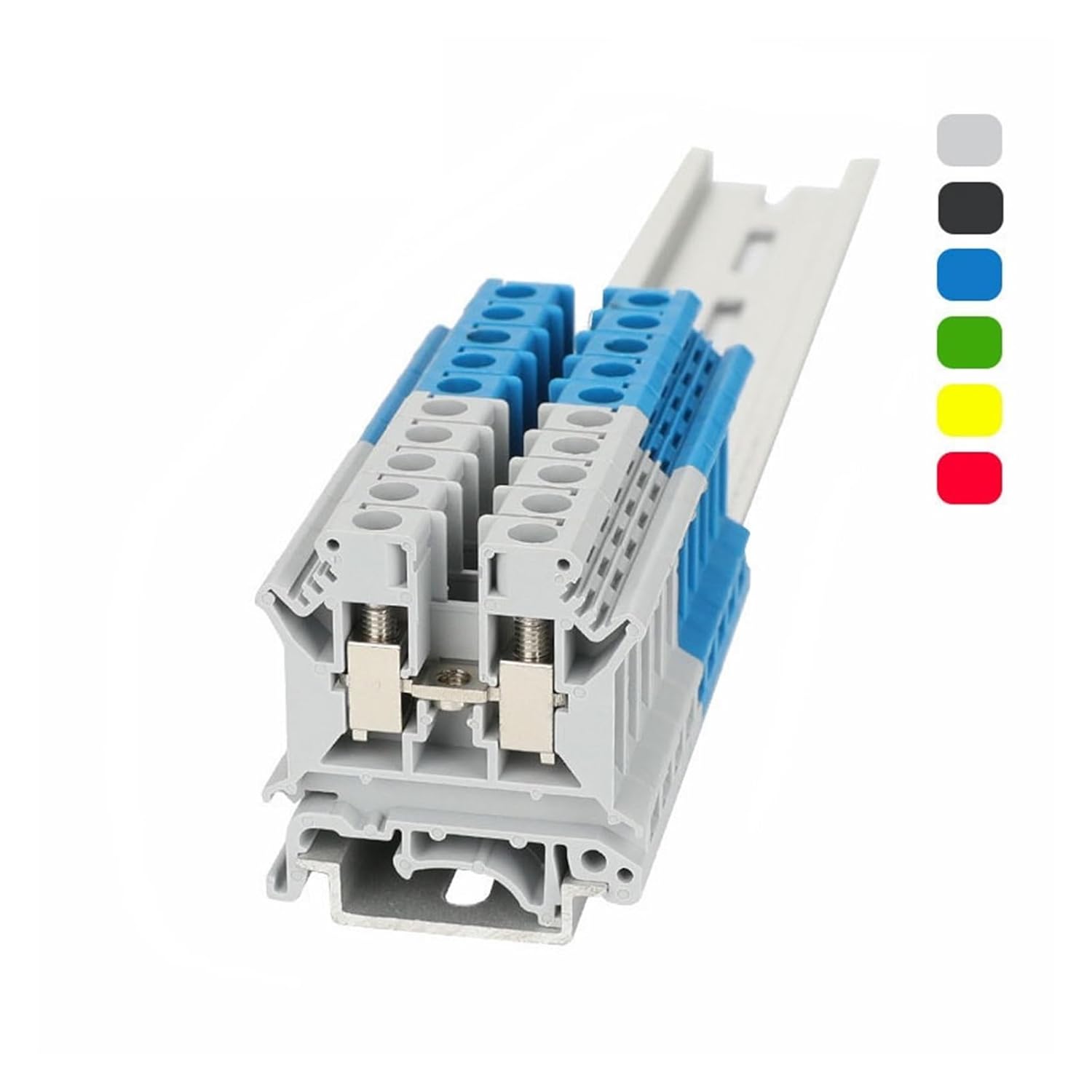 UK6N Screw Rail Terminal Blocks UK 6mm2 Cable Wire Connector Pass-Thru Terminal Blocks UK6(RED,10 pcs)