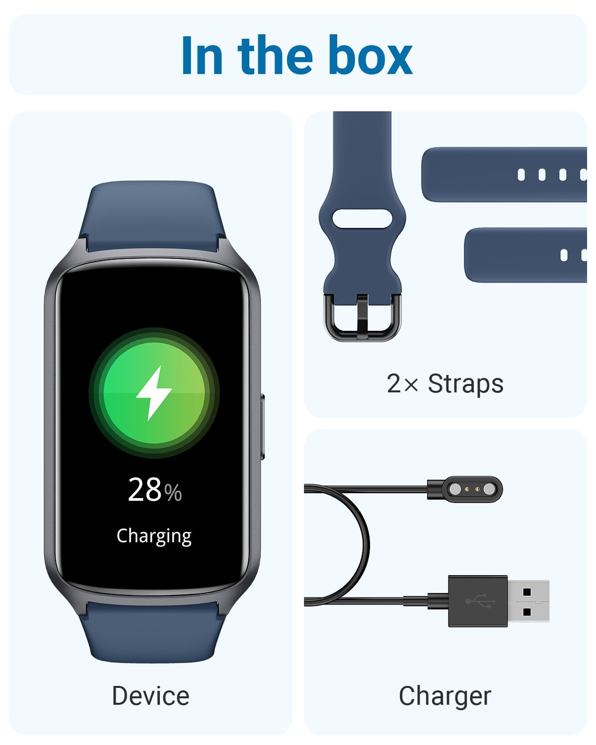 Rastreador de fitness con frecuencia cardíaca 24/7, oxígeno en sangre, presión arterial, rastreador de sueño, contador de pasos, rastreadores de actividad impermeables 5ATM y relojes inteligentes para