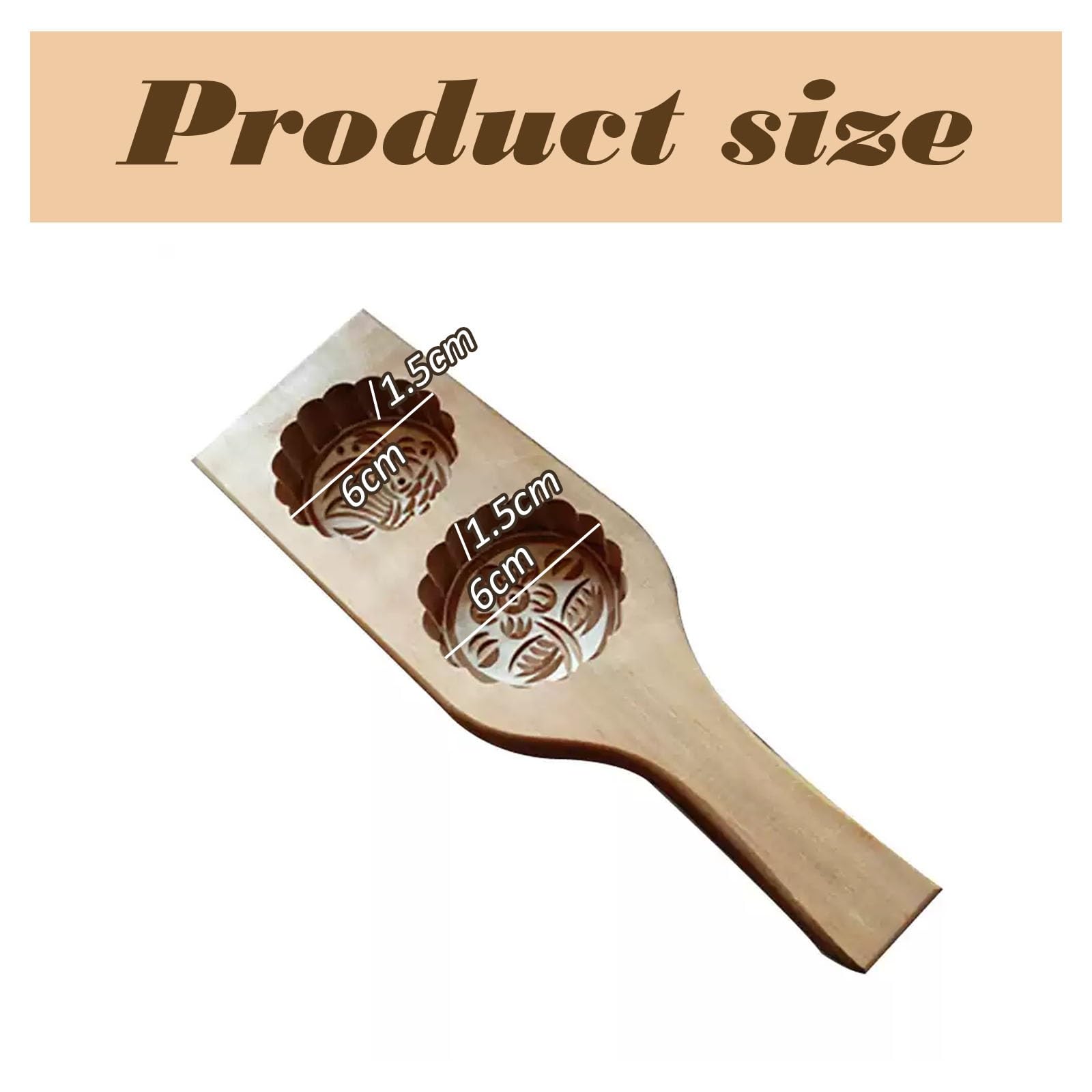 Molde de madera para hornear, cortador de galletas y sello de galletas para decoración de pastelería, molde creativo de estampado floral para pasteles de luna y galletas, 100% hecho a mano