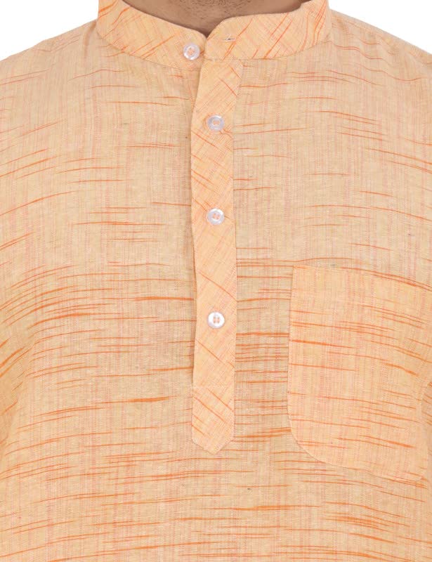 Image of LatestPlus Men's Solid Cotton Blend Ethnic Wear Regular Full Sleeve Kurta
