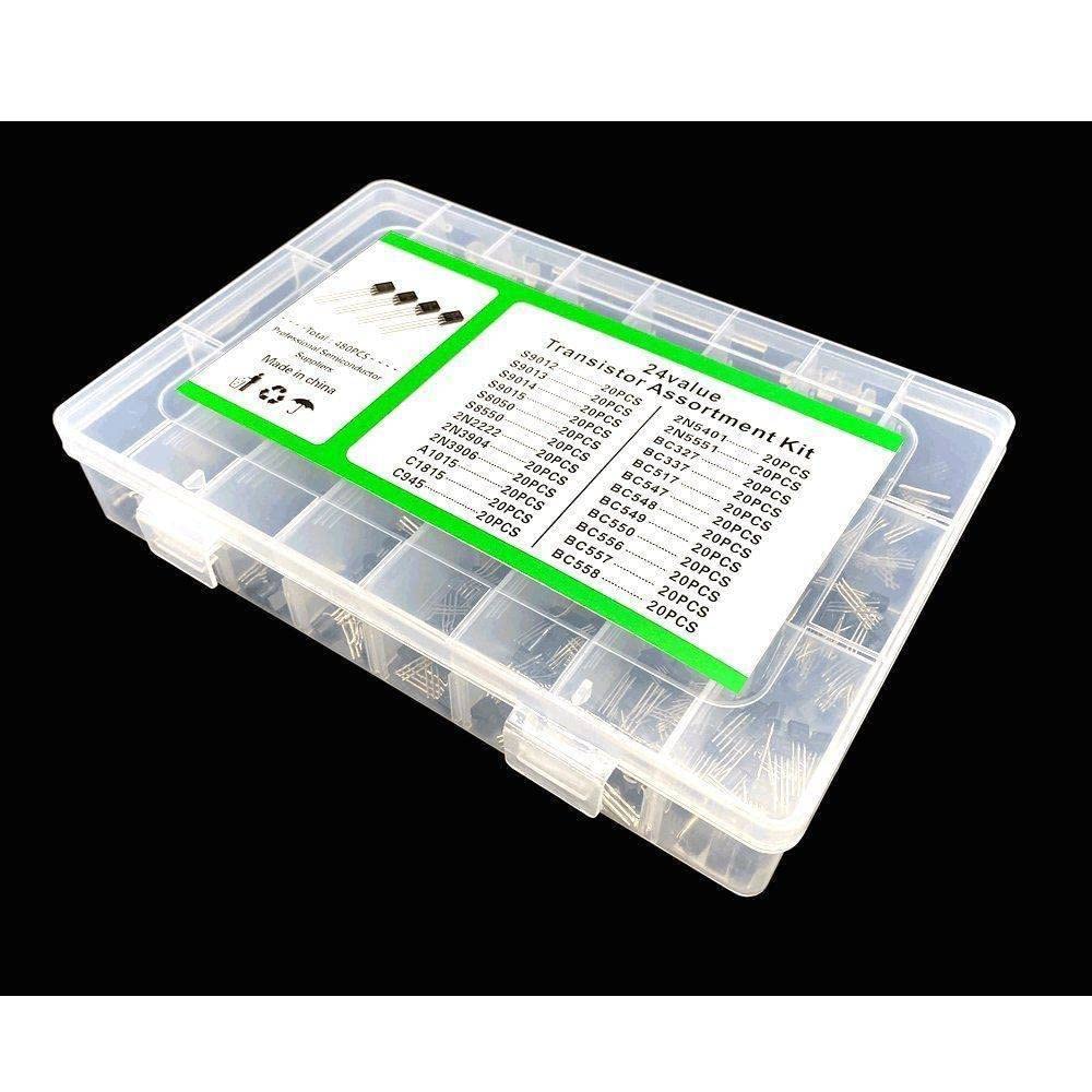 24values ​​x20pcs PNP/NPN Set di kit di transistor a commutazione di corrente for amplificatore a bassa e bassa frequenza ad alta e bassa frequenza S9012-15 S8050 2N2222 interruttore elettronico