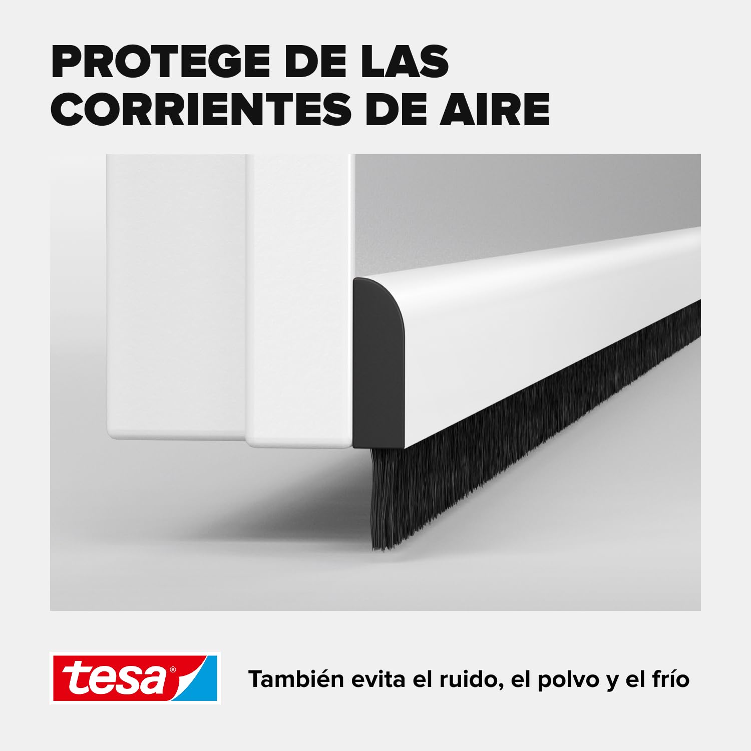 Tesa 05405-00100-00 - Riel de Sellado de Puertas, Moll para Suelos Irregulares, Blanco, 100 x 7 cm