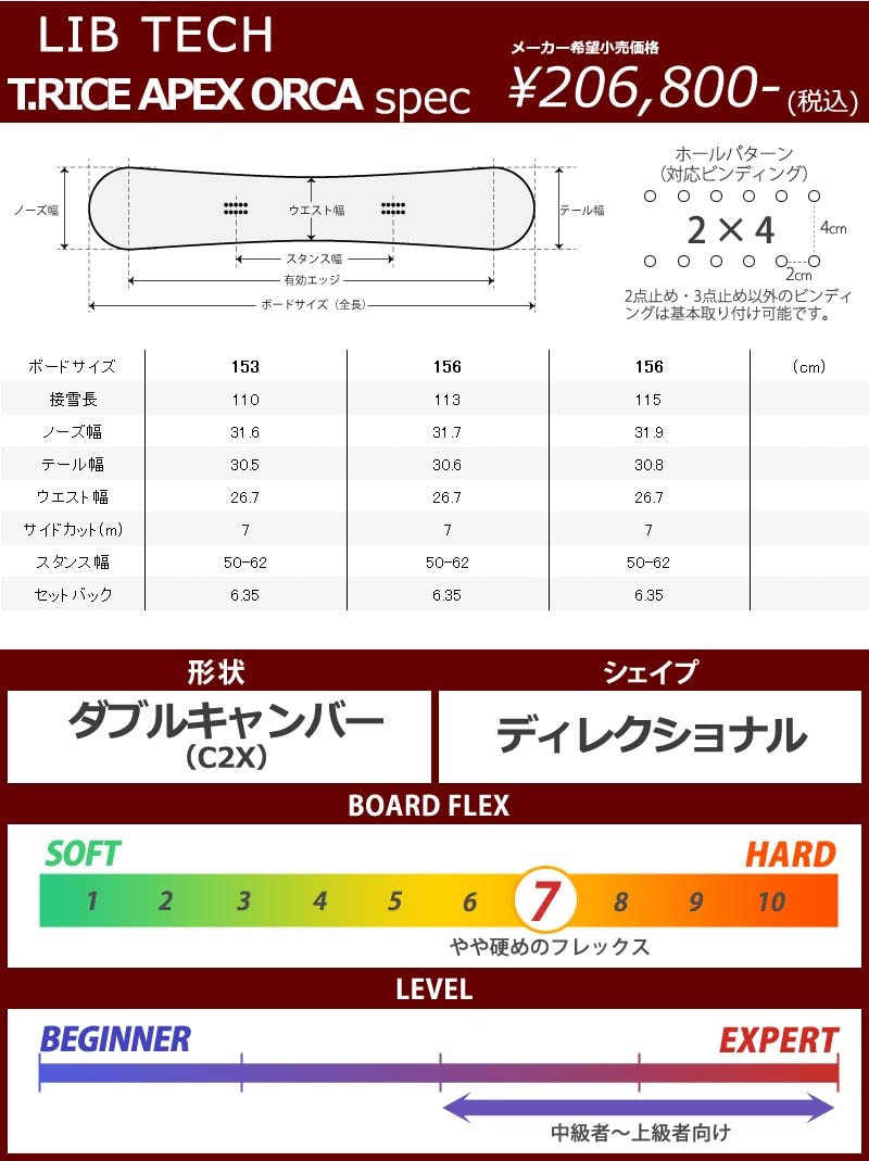 Amazon | 22-23 LIB TECH/リブテック T.RICE APEX ORCA エイペックス 