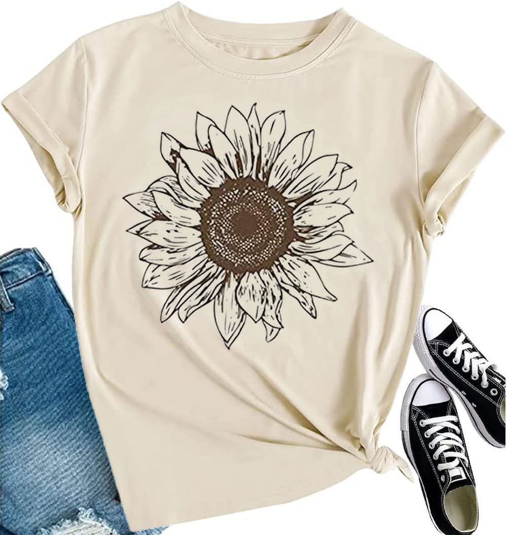 VKEGNIODandelion Graphic T Shirt Women Wildflower Make a Wish Vintage Tees Top Funny Summer Short Sleeve Shirts