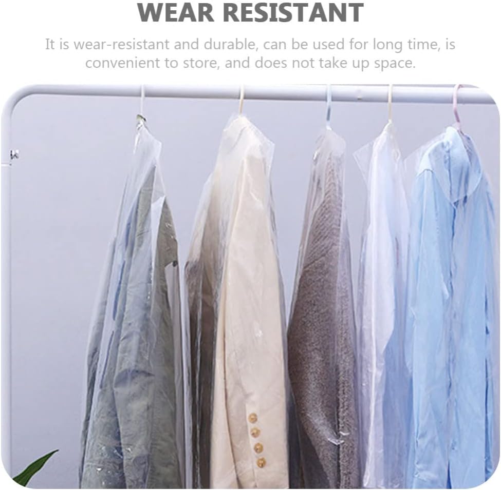 Cabilock 100pcs Garment Covers for Clothing Wear-resistant Bags for Dry Cleaning and Storage for Suits and Coats