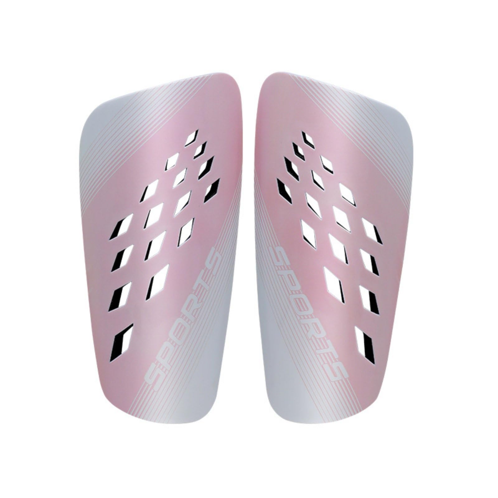 2 Pieces Ergonomic Fit Soccer Shin Guards Shock-Absorbing Resistant Slip-in Shin Pads Lightweight Football Leg Guards Breathable Design for Children, Young Players, Pink-White, M-picture-25