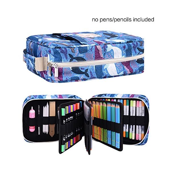 Federmäppchen für 202 Buntstifte, 136 Farben, Gelstifte, Tasche/Marker-Organizer – Bild 3