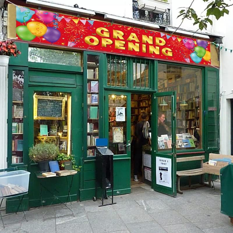 Miniatura 6 de Cartel de gran apertura, letrero de gran apertura, color rojo dorado, gran apertura, telón de fondo para tienda, tienda, empresa, jardín, ceremonia