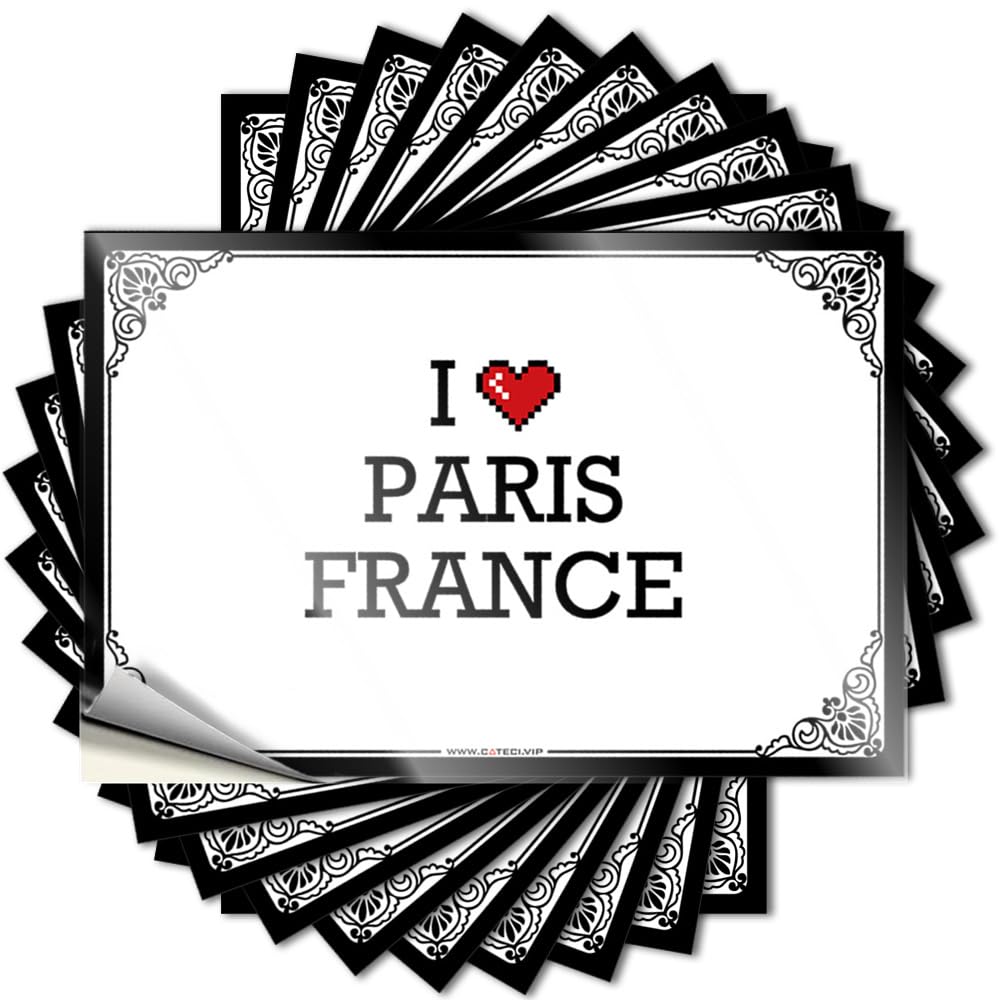 I Love Paris France Quote Roll | Spring Garage Removable Decal Pack(8X12CM)