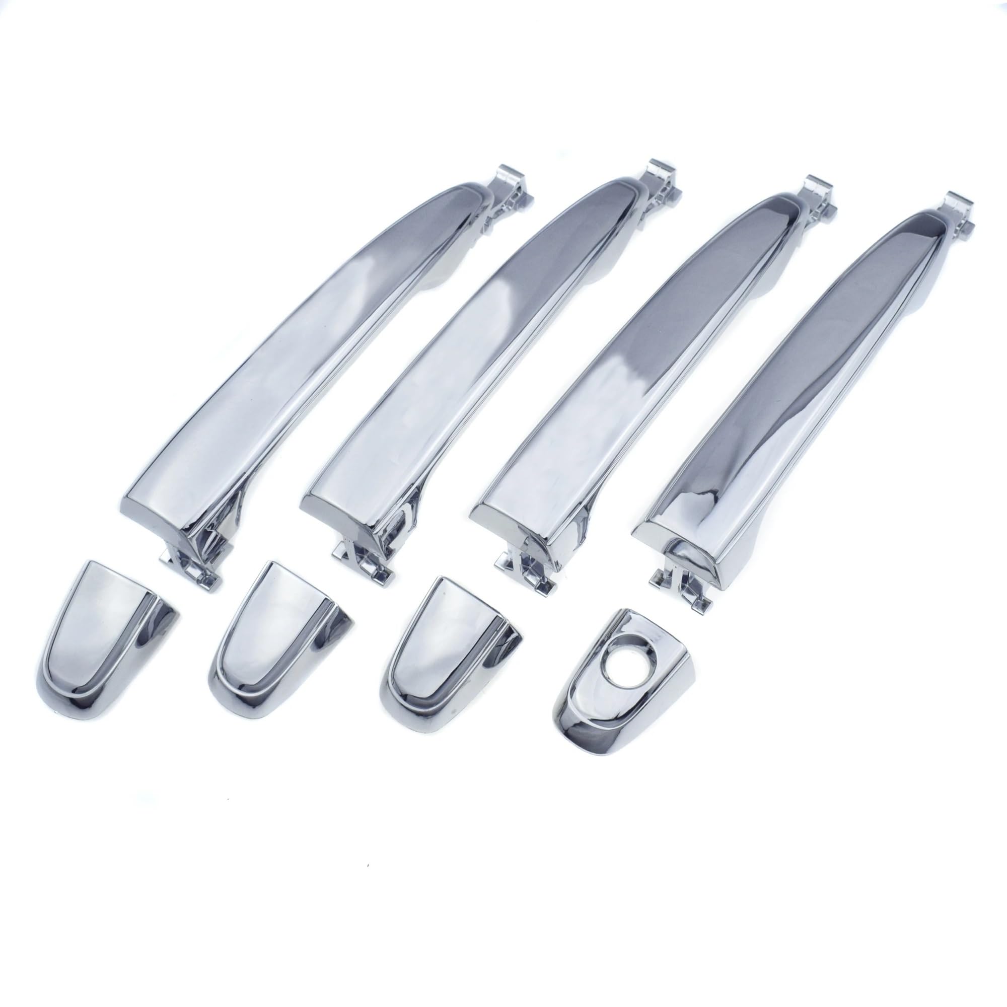 Duhnxuj 4 Pcs Front Rear Kit Car Door Handle For Toyota For Alphard For Mnh10 2003-2008 Chrome Car Outside Door Handle Front Or Rear Left Or Right(4 Pcs Front Rear Kit)