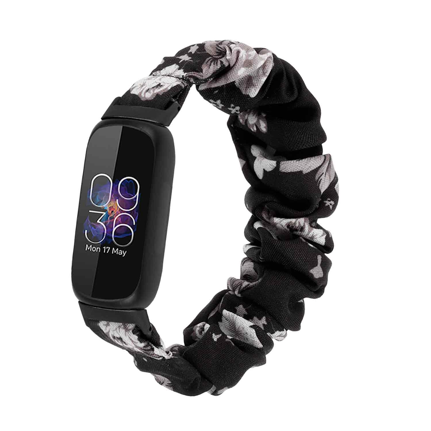 Scrunchies Band Compatible with Fitbit Inspire 3 Bands, Replacement Elastic Arm Band Stylish Chiffon Wristband Bracelet for Women, S/L-image-20