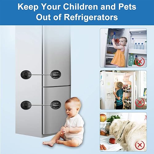 Miniatura 9 de Cerradura de refrigerador Combinación AOSITE Cerradura de refrigerador para niños Adhesivo Congelador Cerradura de puerta Seguro para Niños