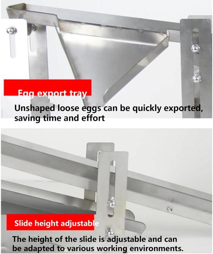 Commercial Stainless Steel Egg Yolk Separator Machine, Adjustable Height & Gap, High Output 500-800 Eggs/H, Ideal for Home Kitchen Cooking & Baking