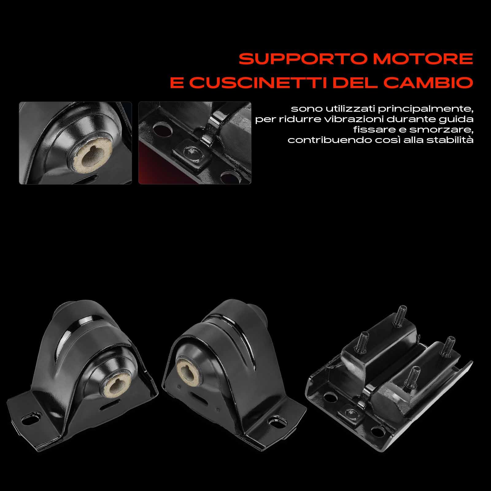 Frankberg 2 supporti motore anteriori + 1 supporto trasmissione 52019276AB | Compatibile con: Wrangler II TJ