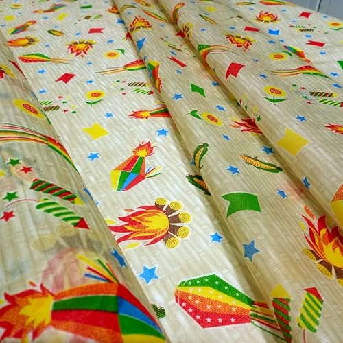 Tnt Estampado Festa Junina Caipira Palha 1,00m X 1,40m.