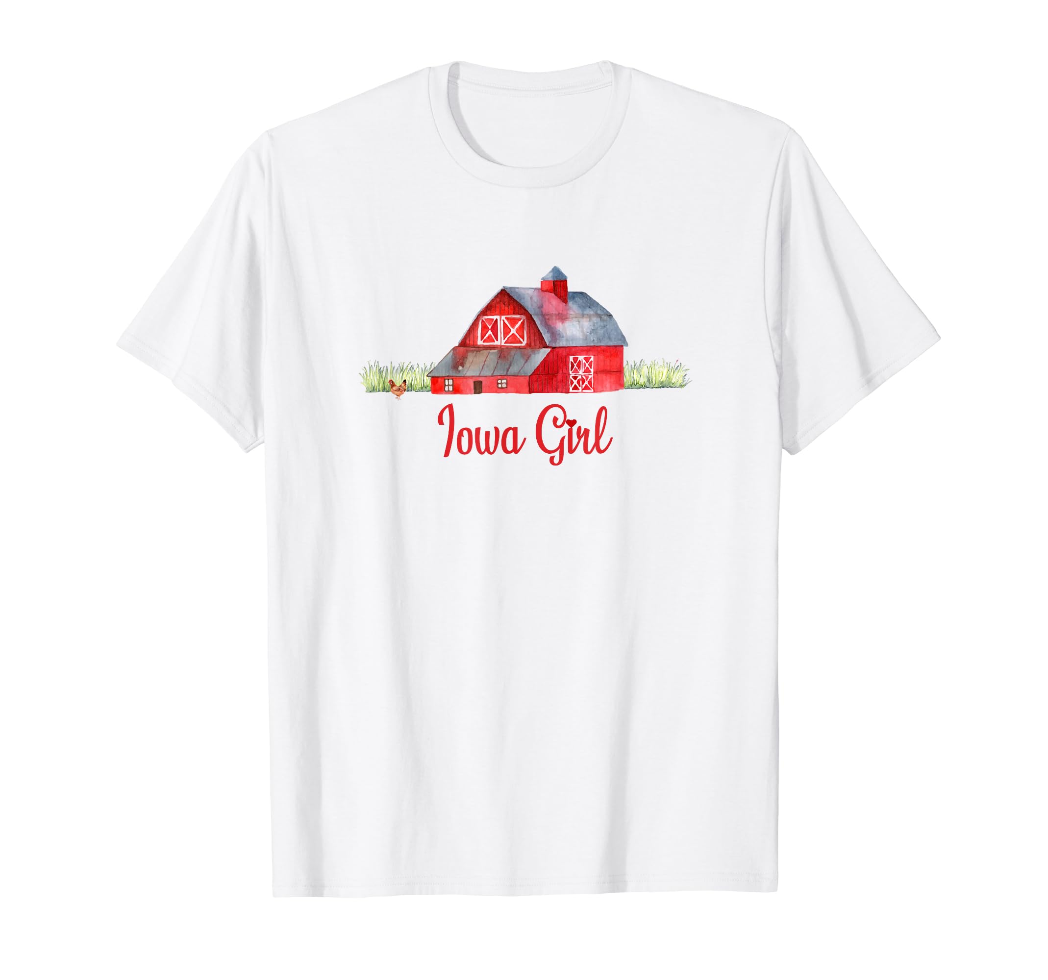 Merriment Clothing Co.Iowa Girl Farm Tee Iowa Gift Red Barn Farmer Farming Gifts T-Shirt