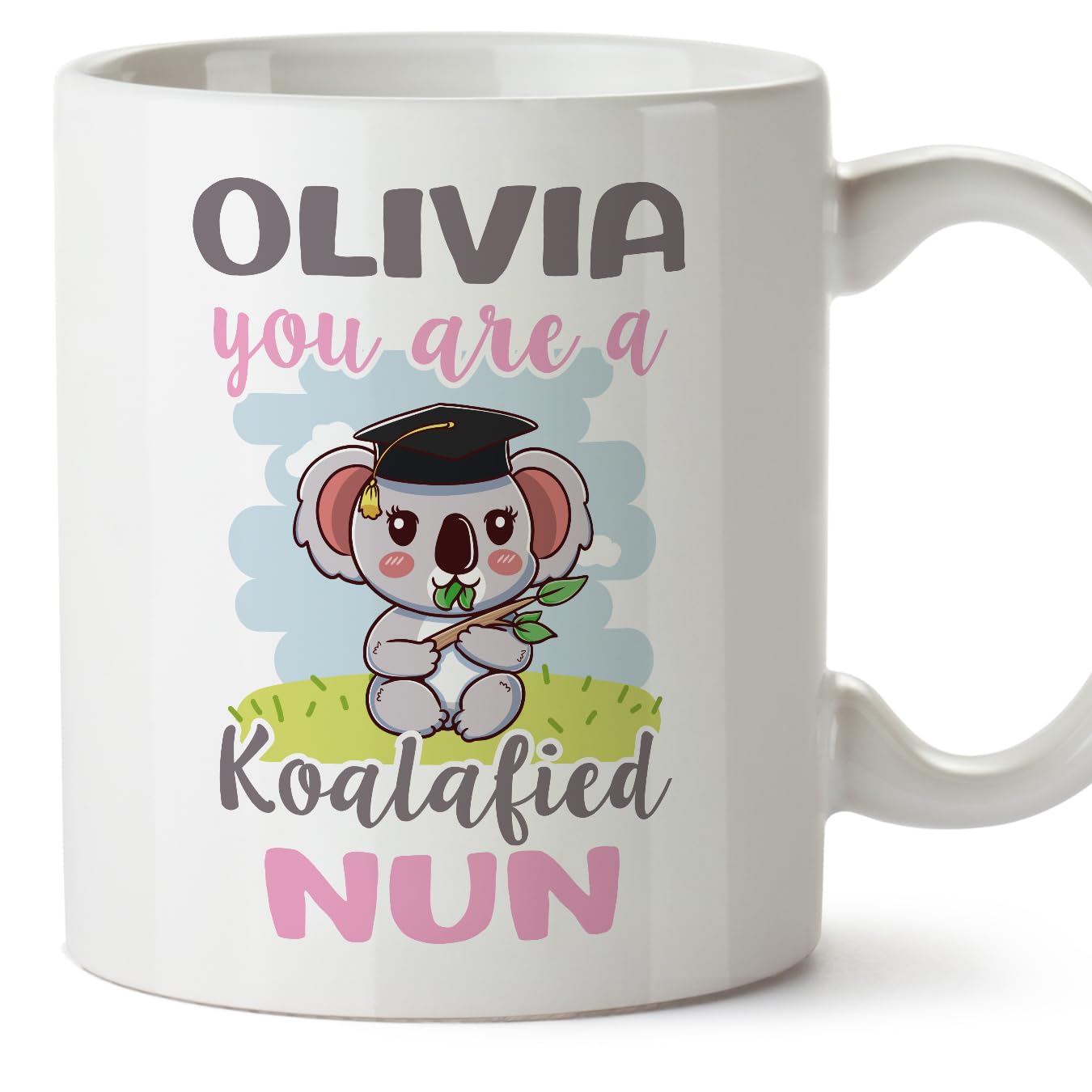 MUGFFINS Personalised Mug for Nun Woman - in English - Custom Koalafied - Funny Custom Gift for Colleagues - Ceramic 11oz Mug — image 1