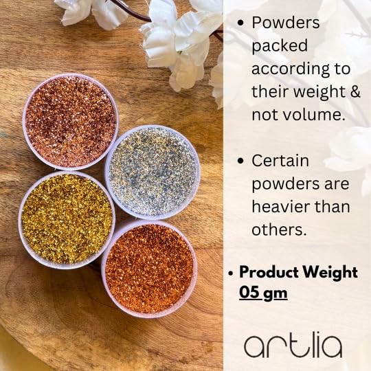 Artlia - Non-Toxic Mica Glitter Tone Powders for Epoxy Resin, Soap Making, Nail Art, Candle Making, Bath Boms, DIY Arts & Crafts - 5 gm Each Tone (Pack of 5) 4