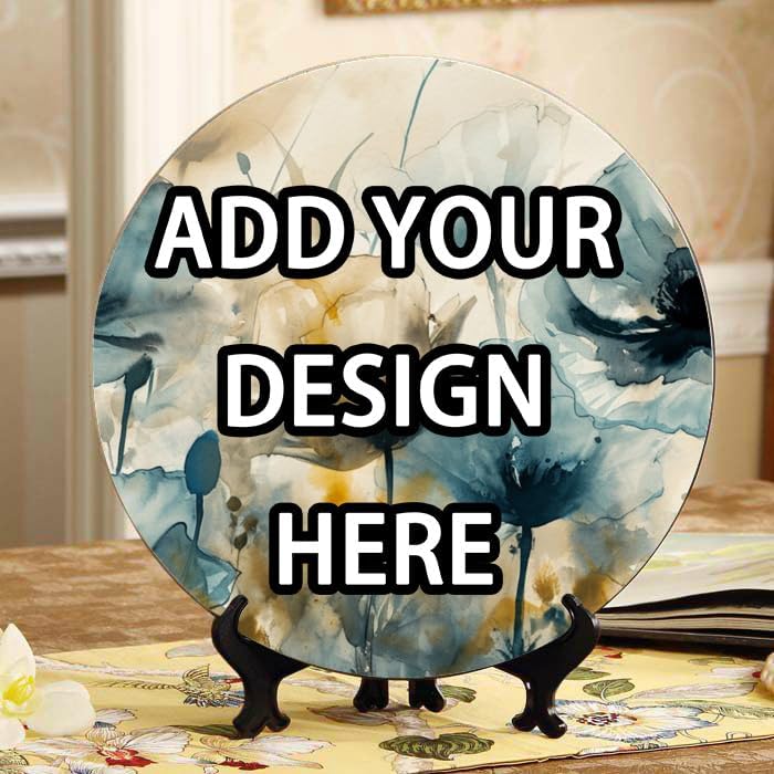 10 Inch Ceramic Plate with Chemistry Flasks and Laboratory Equipment Unique Mixed Media Design for Home Decor, Table Decor, and Wall Hanging includes Display Stand Great Garden Party Decor.