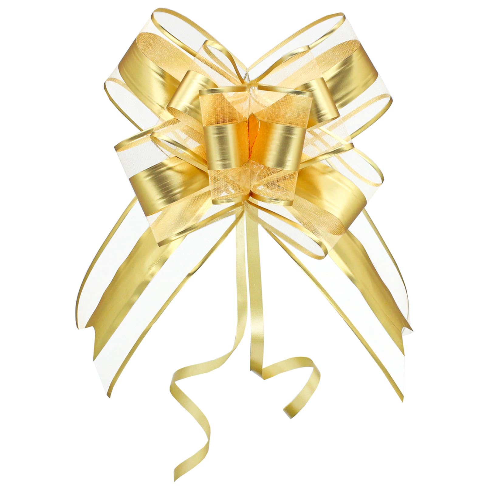 WEWILUCK Gold Bows for Gifts, Large Pull Bow for Gift Wrapping, Christmas, New Year, Birthday, Weddings, Baby Showers, Graduations, Valentine's Day(8