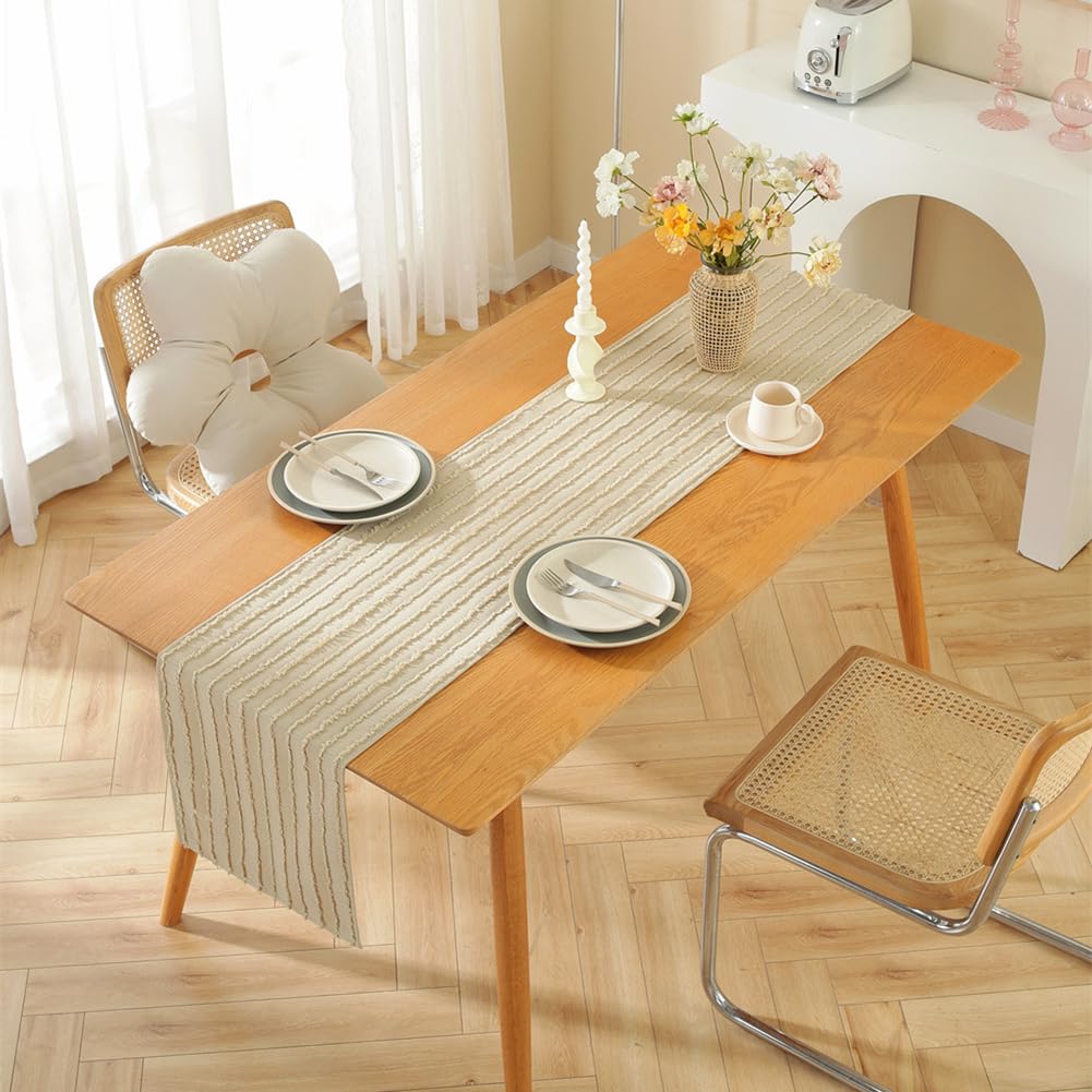NIUSABOU Kitchen Dining TableDecoration, Solid Color Table Runner Multicolor 33x(153-305) cm(Yellow,33x305cm(12.9x120in))
