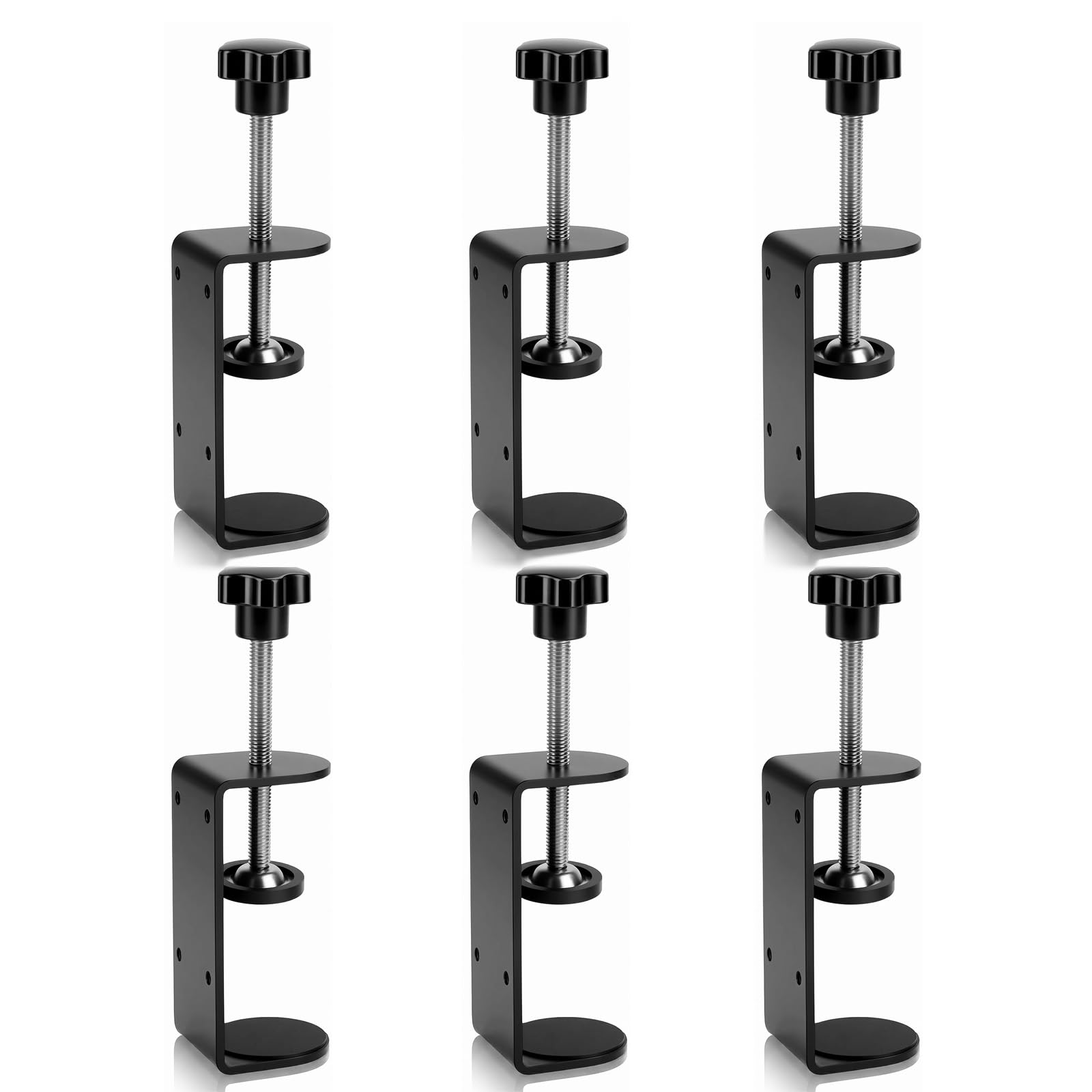 C Clamps 2-3 Inch with 4 Small Holes in the Back, Adjustable Desk C-Clamp for Range 0.39"~3.25", Versatile Clamp for Brake, Parts Assembly, Fastening, Welding, Woodwork, Metal Work (6-Pack)