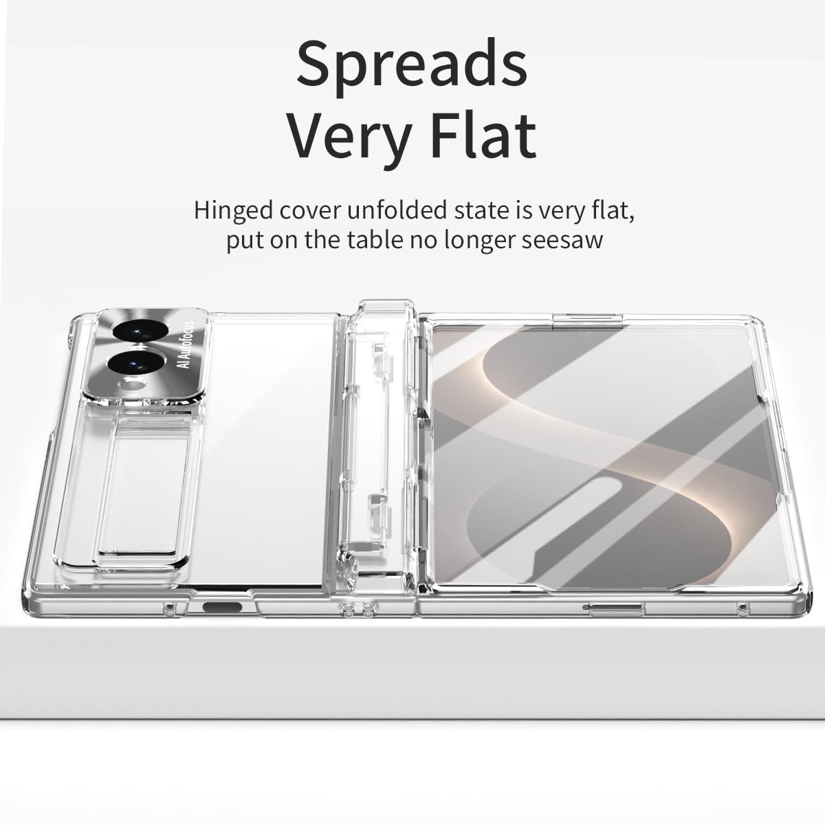 Custodia per Samsung Galaxy Z Fold 8 con portapenne e stilo, custodia trasparente monopezzo con protezione per cerniera cavalletto, protezione per lo schermo HD, antigraffio, custodia