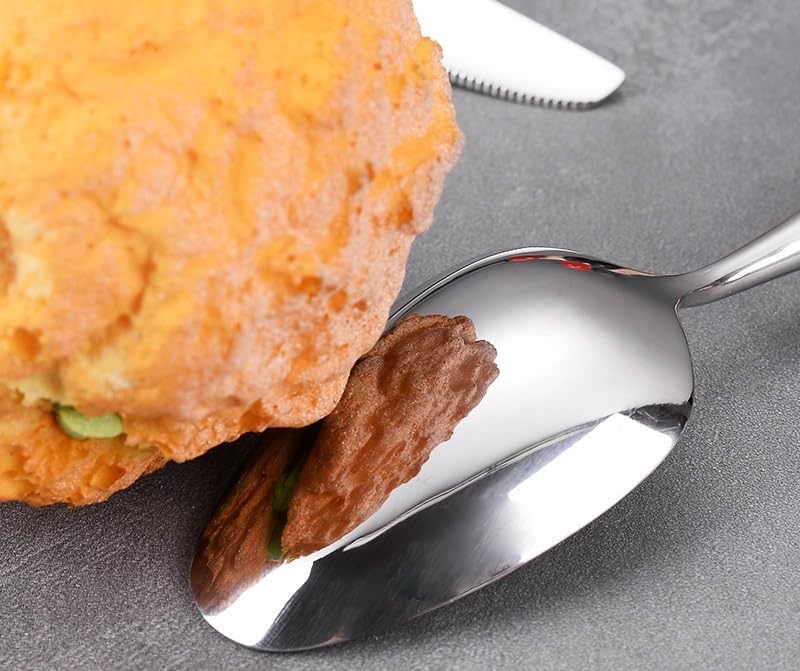 Ce Set de Couverts Comprend 5/20/30/40 pièces en Acier Inoxydable 304 : Couteau à Steak, Fourchette et cuillère à Manche en Bambou. Ce Set créatif pour Desserts et gâteaux est Disponible en