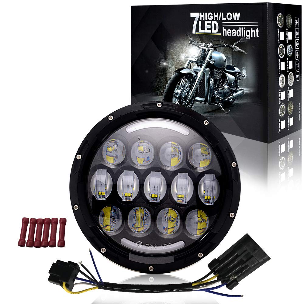 Buy DOT 7Inch Led Round Headlights Motorcycle Headlights Hi/Lo Beam