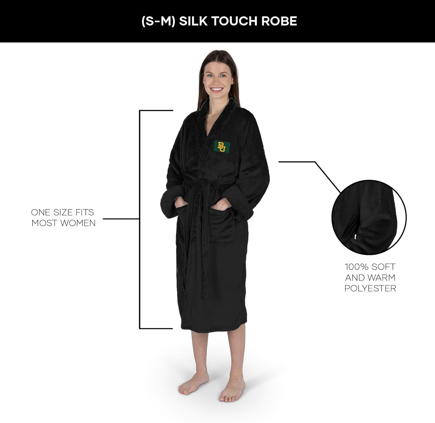 NCAA Team Pride Silk Touch Robe with Logo, Comfortable Lounge Wear for Men and Women