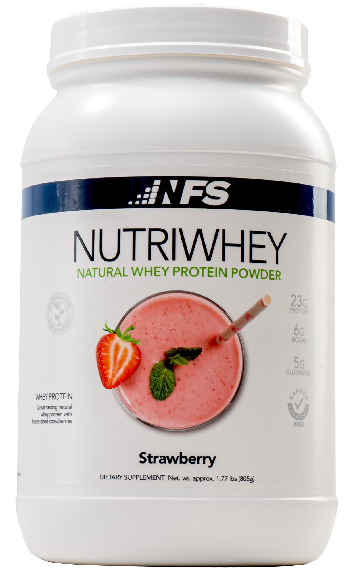 Proteína de suero de leche Nutri Whey en polvo para después del entrenamiento de NF Sports, suplemento dietético, aminoenergía, fortalece el sistema inmunitario, BCAA en polvo, ayuda a combatir el estrés (fresa alpina en polvo, 828 g, 23 porciones)