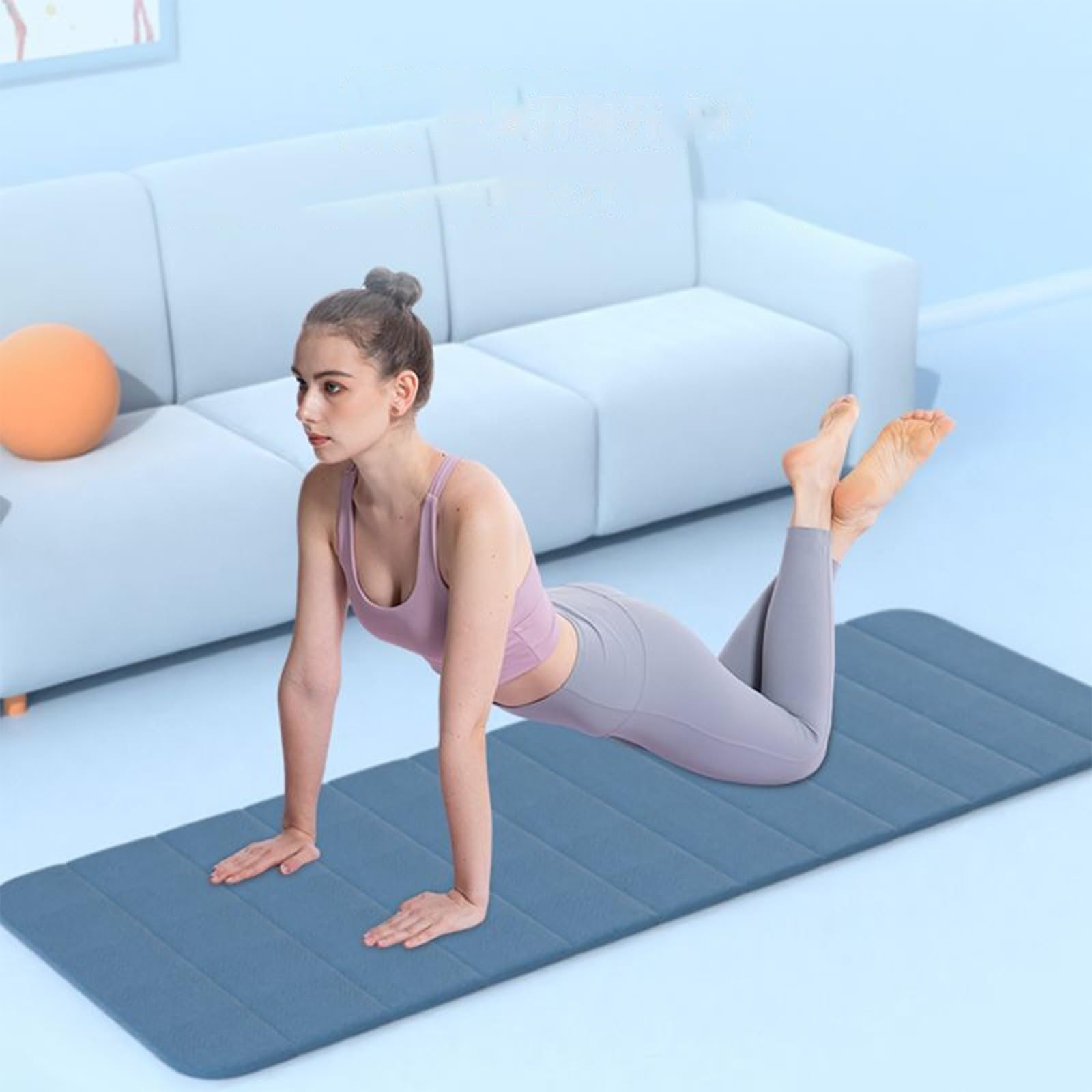 Doblable PortáTil Esterilla de Yoga Suave Antideslizante Ligera Esterilla Deporte Almohadilla Multifuncional RelajacióN Fitness Esterilla Entrenamiento para Viajes MeditacióN