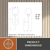 Vista 6 de VAXCEL Orbit 1 - Aplique de pared industrial MCM de latón y bronce aceitado claro globo de cristal transparente
