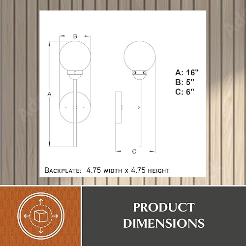 Miniatura 6 de VAXCEL Orbit 1 - Aplique de pared industrial MCM de latón y bronce aceitado claro globo de cristal transparente