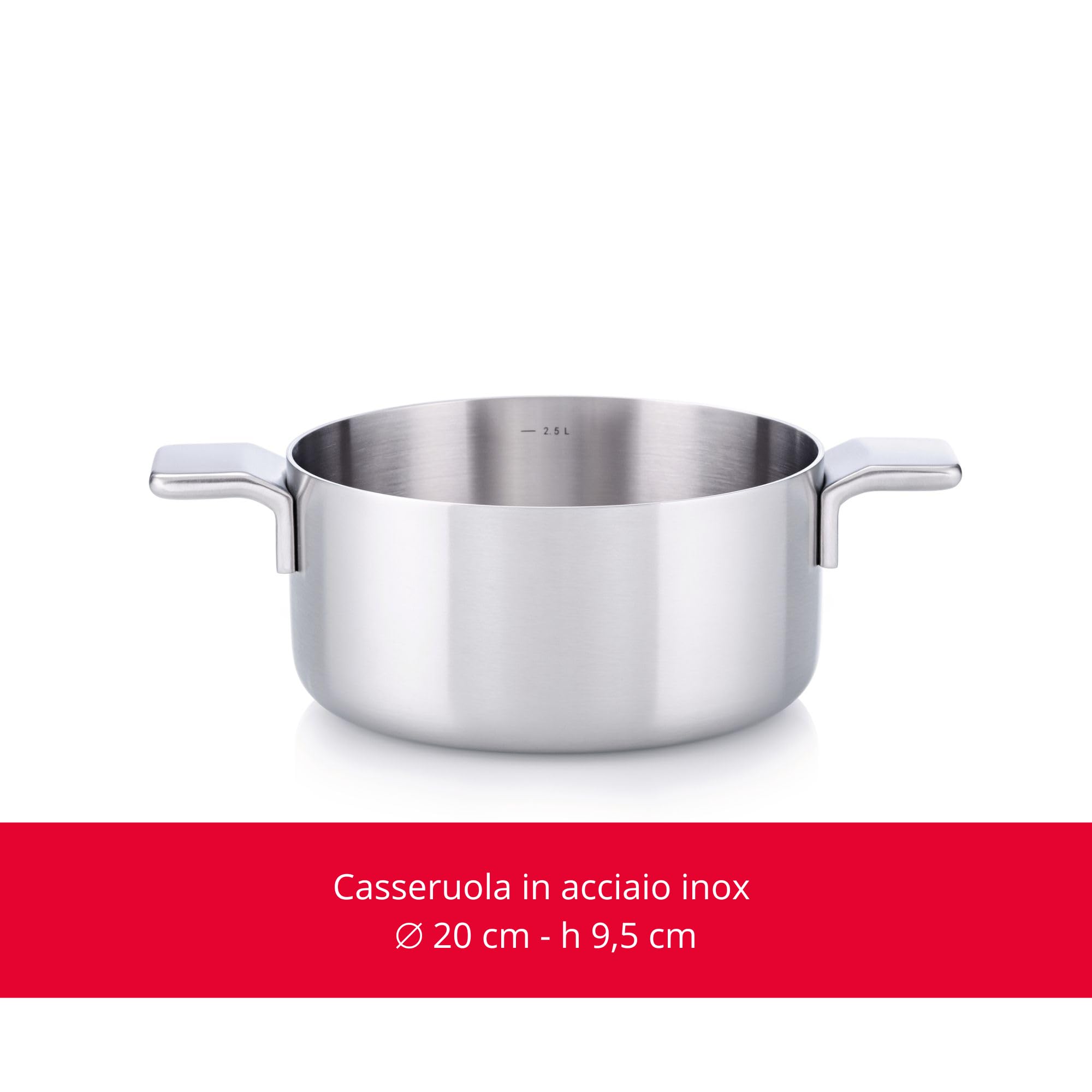 Masterpro by Alessi, Set di Pentole "Bones" in Acciaio Inox | 7 Pezzi, Compatibile con Induzione, Casseruole e Padelle con Coperchi, Lavabili in Lavastoviglie