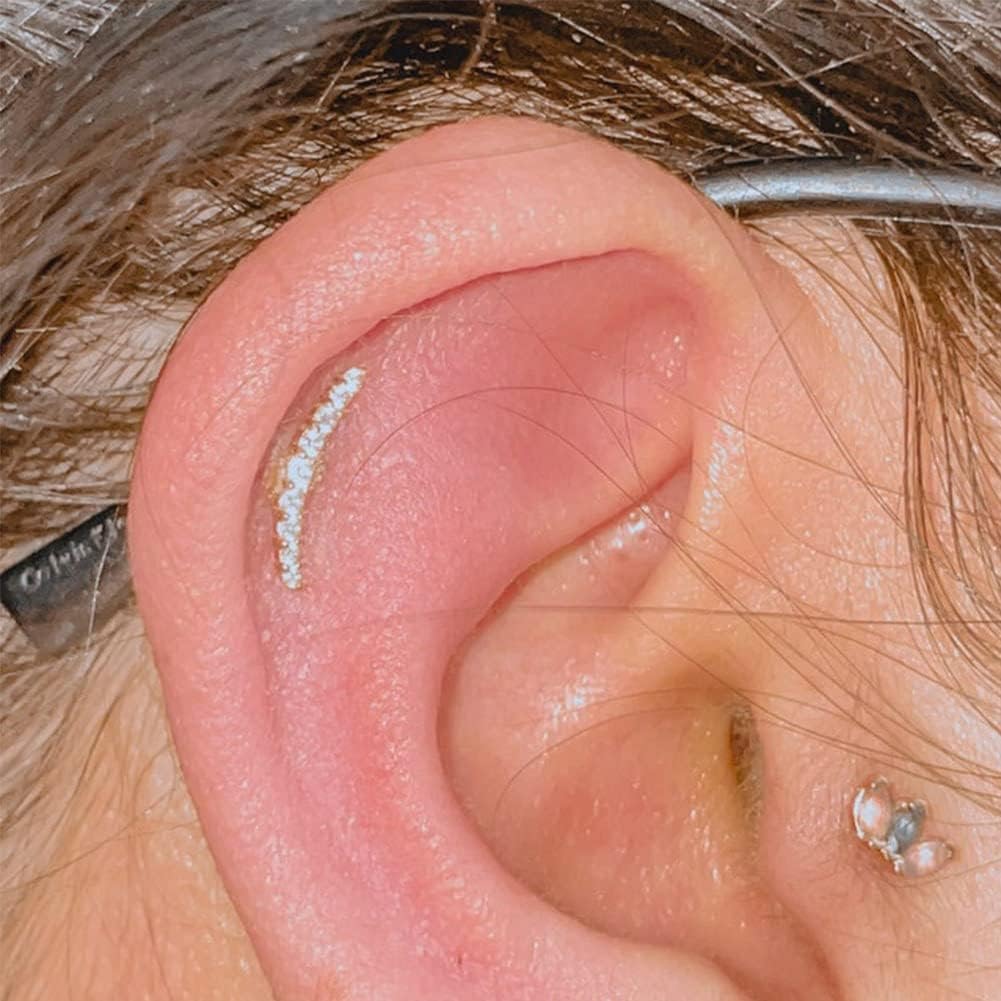 Melighting 16G Helix Earrings 9K Gold Tragus Piercing Jewelry Clear CZ Stud Earring Cartilage Earrings Conch Daith Lobe Piercing for Women Gift - Image 2