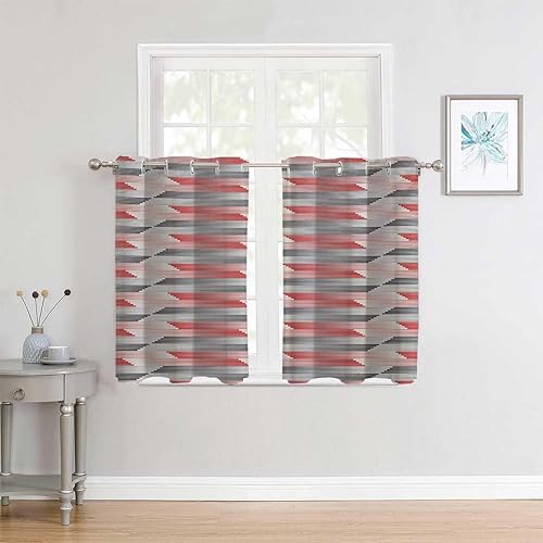 Curtains for Small Windows Modern Grommet Short Curtains for Doors Cortinas para Separar Cuartos 85Inch Width by 85Inch Length,2 Panels