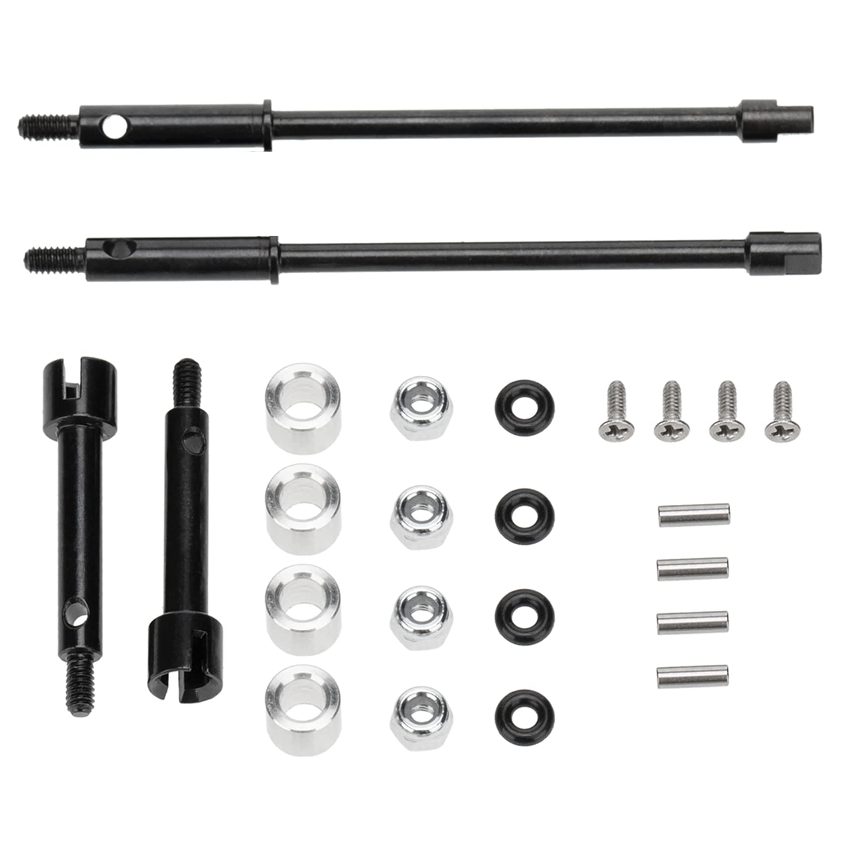 Treehobby Front Rear Wheel Axle Shaft Drive Widened 4mm Set Kit for Axial SCX24 1/24 RC Crawler Car Upgrade Parts