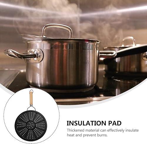Miniatura 4 de Yardwe Difusor de calor de hierro fundido, placa difusora de inducción de calor con mango, utensilios de cocina, placa de inducción, difusor de