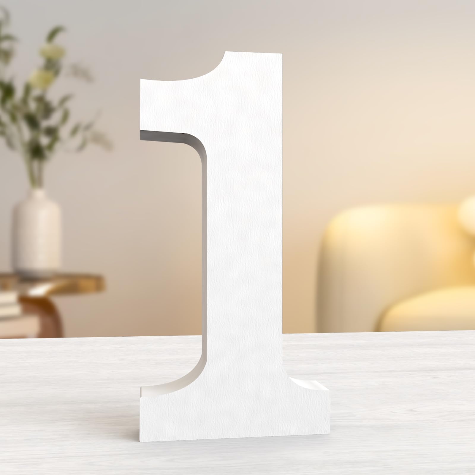 Aruatu 10 Inch White Wood Numbers Unfinished Wood Numbers for Wall Decor Decorative Standing Numbers Large Letters for wall Decoration for Craft Home Party Projects (1)
