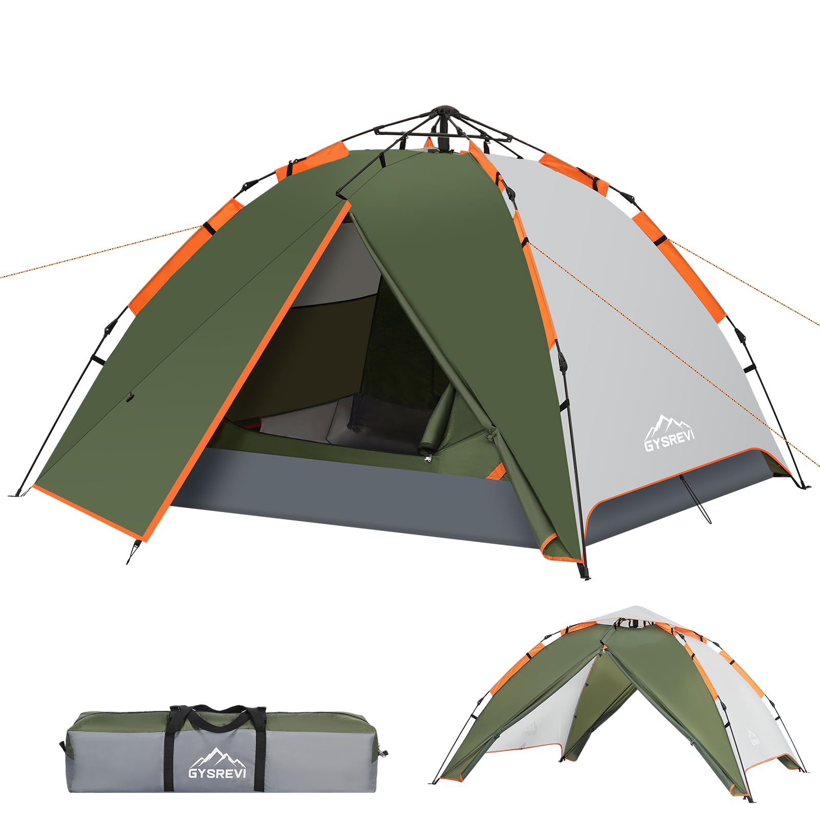 Tenda Campeggio 2-4 Persone,Tenda da Campeggio Automatica | Doppia Porta , Anti UV e Impermeabile, Interna ed Esterna 2 in 1, Adatto per il Campeggio, Escursionismo, Arrampicata